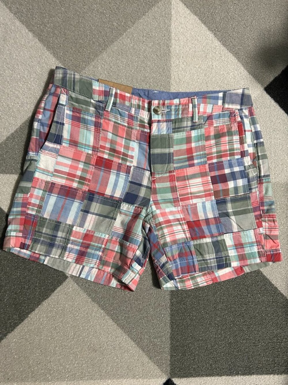 NWT L.L.Bean Plaid Madras Patchwork Preppy Shorts Favorite Fit Women's Size 8